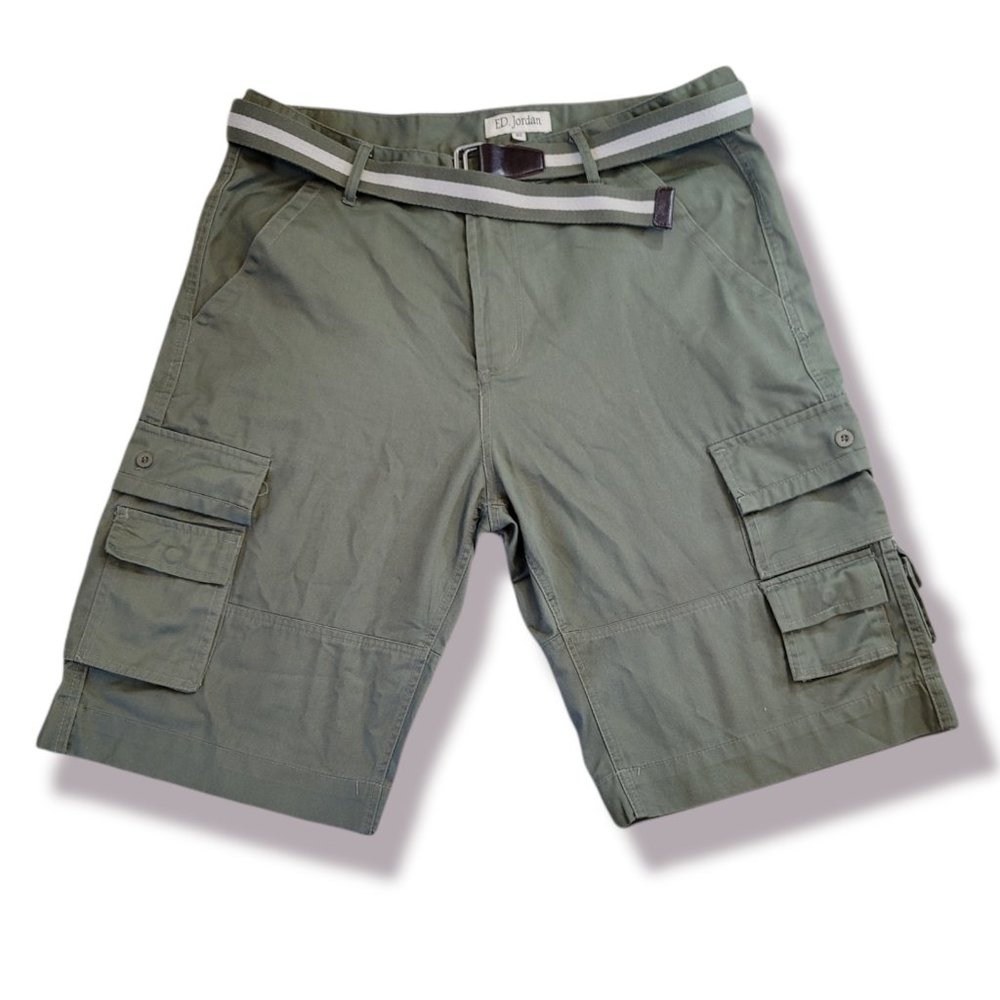 ED. Jordan Men's Olive Green Cargo Shorts - Size 40